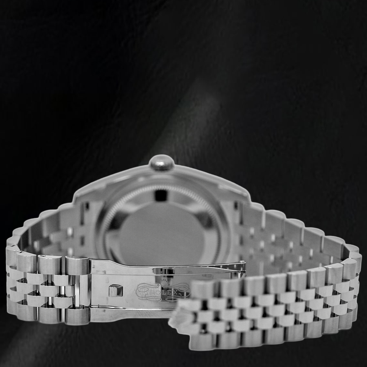 Montre homme Rolex date juste Fermoir dissimulé argent cadran jubilé bande cachée