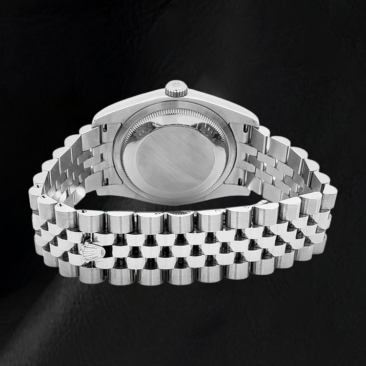 Montre homme Rolex date juste Fermoir dissimulé argent cadran jubilé bande cachée