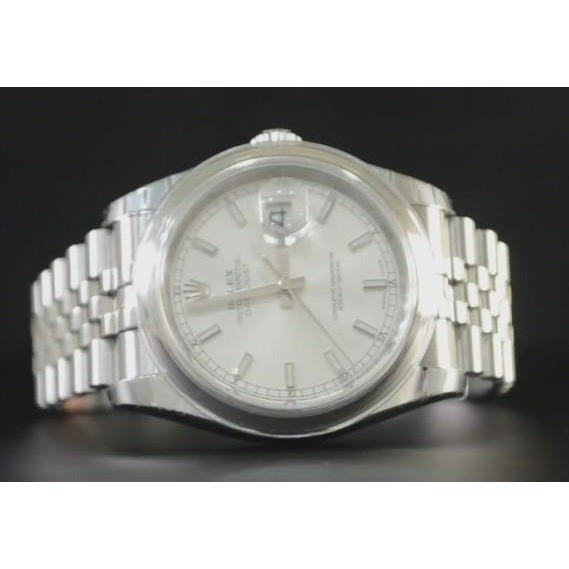 Montre homme Rolex date juste Fermoir dissimulé argent cadran jubilé bande cachée
