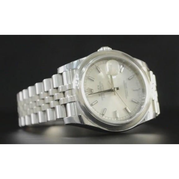 Montre homme Rolex date juste Fermoir dissimulé argent cadran jubilé bande cachée 