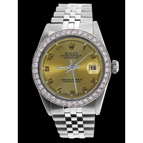 Montre perpétuelle Rolex homme acier inoxydable Champagne
