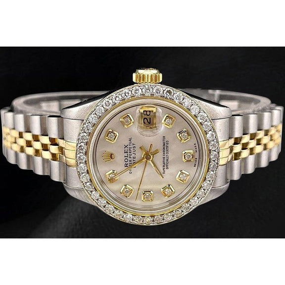 Montre Rolex Date-just 26 mm en or jaune 18K et acier
