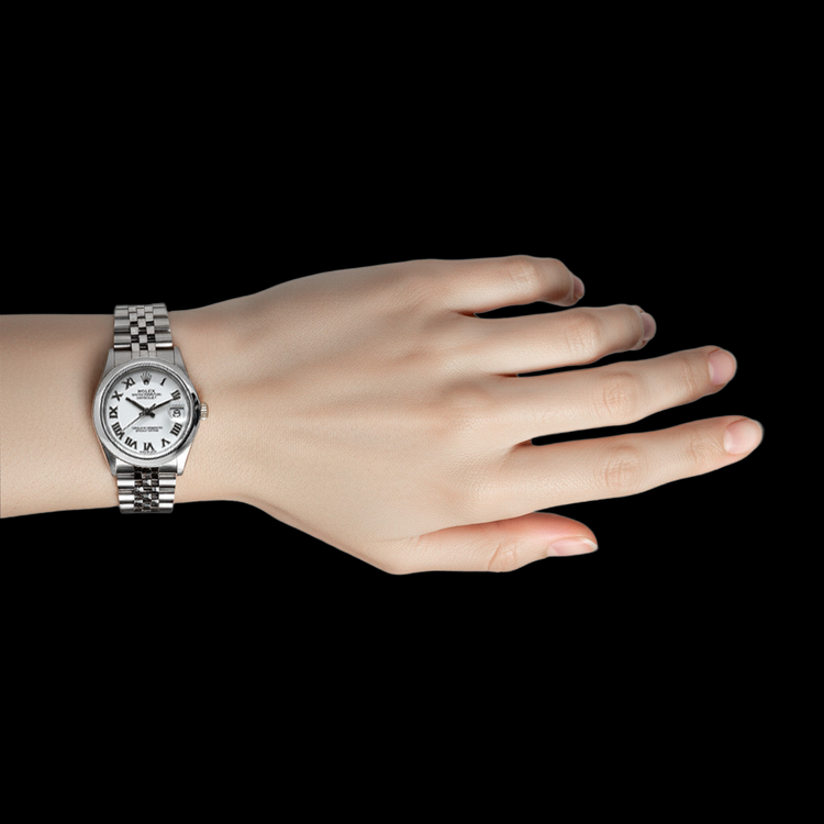 Montre pour femme Rolex Datejust 31 en acier blanc Jubilé romain P7