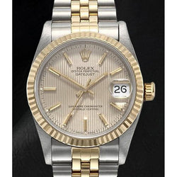 Montre pour femme Rolex Datejust Champagne Tapisserie Cadran à bâton 31 mm