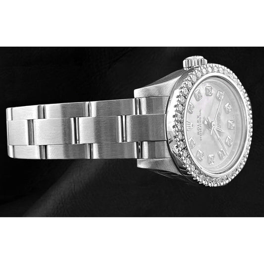 Montre pour femme Rolex huître Perpétuel 26 mm en acier inoxydable2