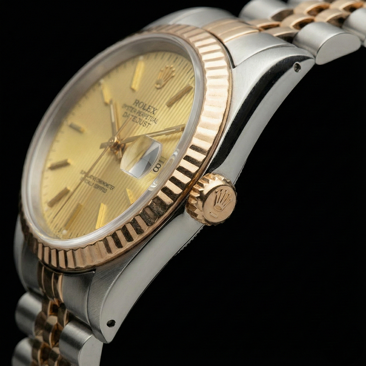 Montre pour femme avec cadran Rolex Datejust jubilé en acier inoxydable et or jaune