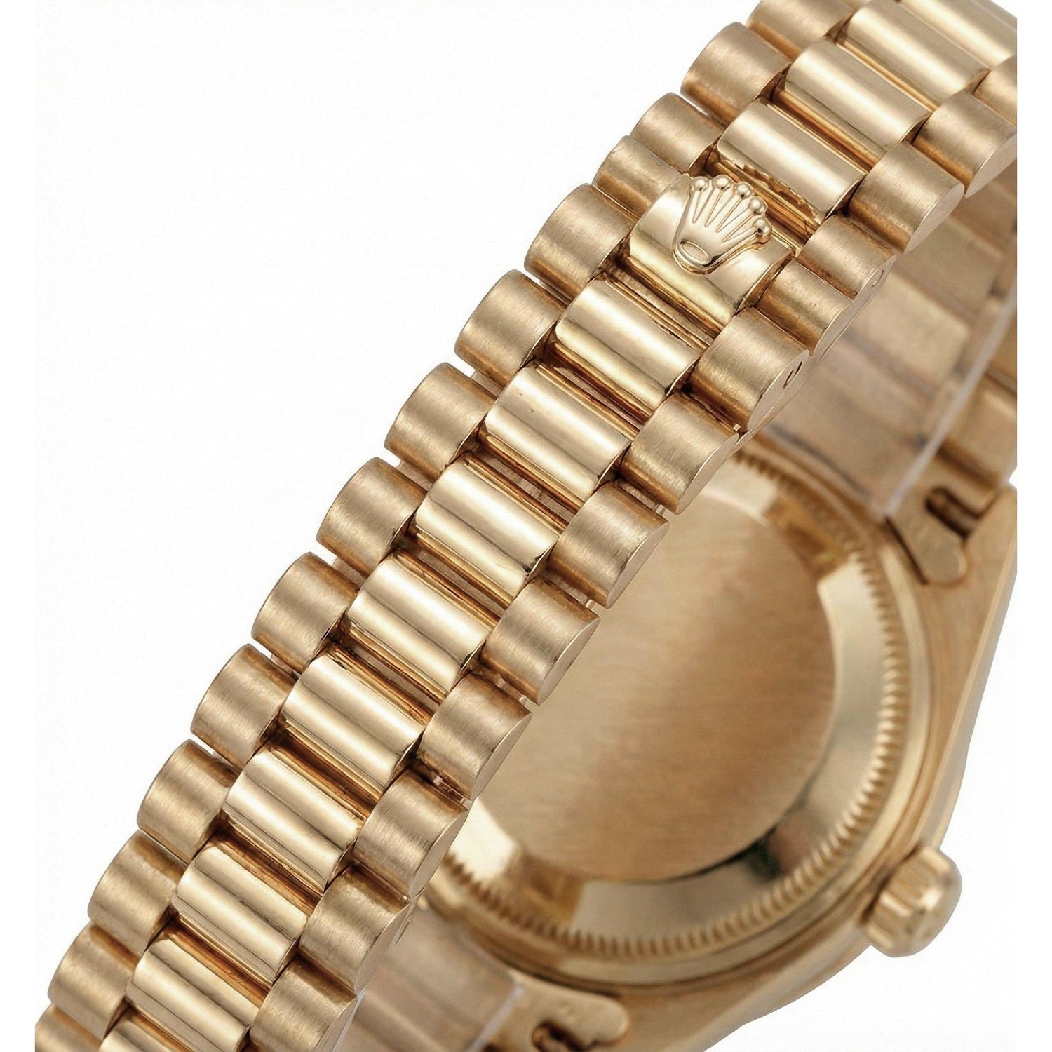 Montre pour femme de style présidentiel avec cadran en diamant et chaîne bleue Rolex or jaune