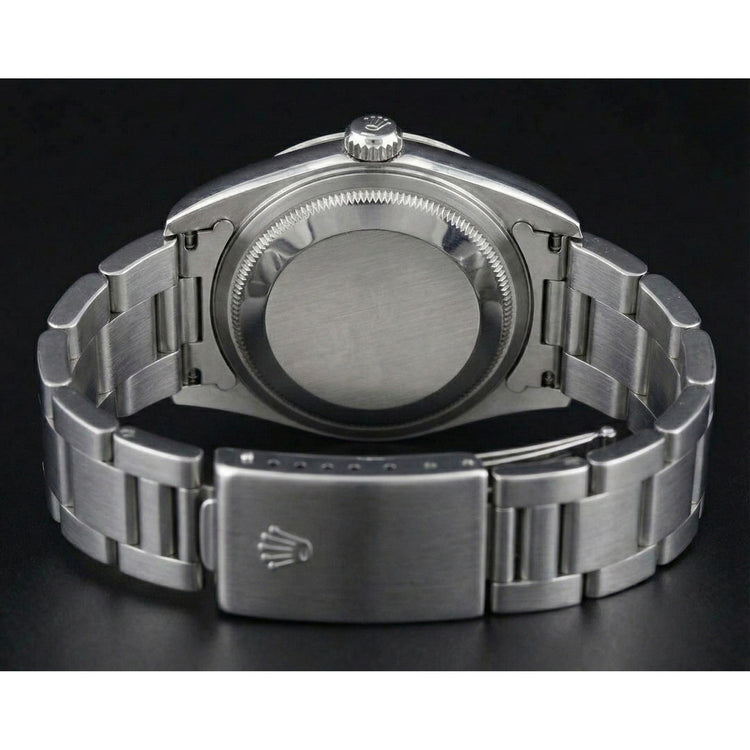 Montre pour femme en acier inoxydable à lunette glacée Rolex huître Perpétuelle