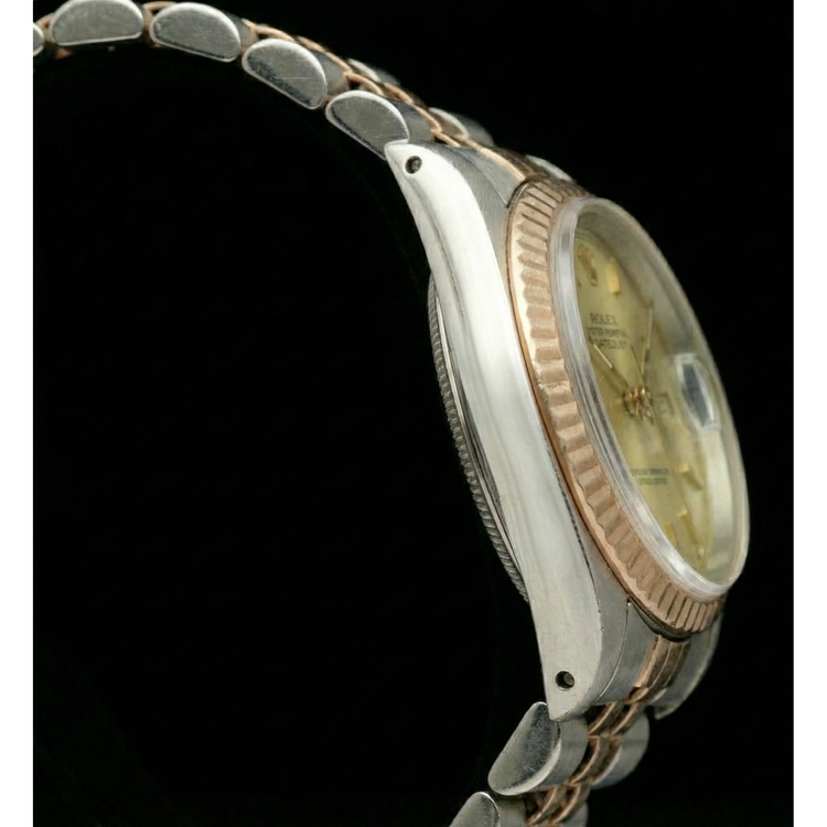 Montre pour femme en or jaune et acier inoxydable Jubilé Rolex Datejust Cadran