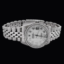 Montre pour homme Rolex Datejust 31 mm avec cadran en nacre et diamant en acier inoxydable