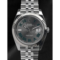 Montre pour homme Rolex Datejust 41 mm Wimbledon Roman en acier inoxydable