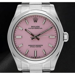 Montre pour homme Rolex huître Perpétuelle 31 mm avec cadran lumineux rose bonbon en acier inoxydable