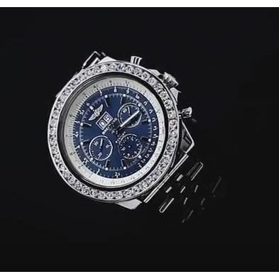 Montre pour homme lunette en diamant 