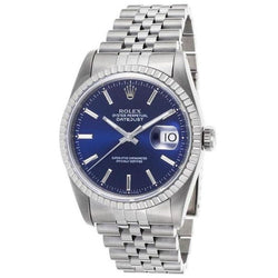 Montre pour hommes Rolex jubilé Datejust à cadran bleu bâton acier inoxydable à réglage rapide