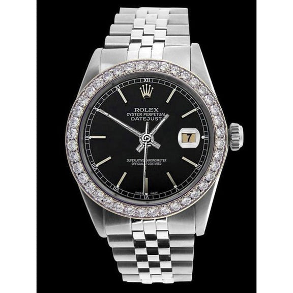 Montre pour hommes à cadran bâton noir Rolex Datejust