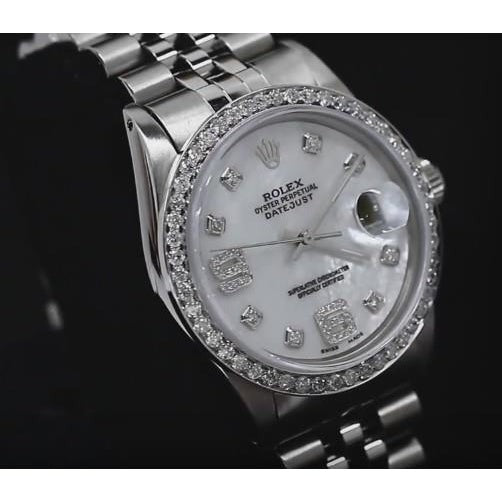 Montre pour hommes avec lunette en diamant personnalisée, cadran de vadrouille, Rolex datejust