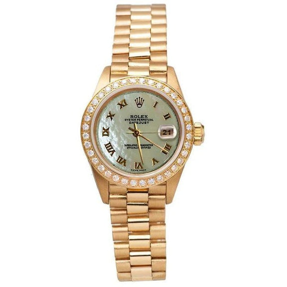 Montre présidentielle à cadran romain W Serpillière Rolex Datejust 