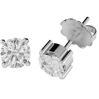 Mousseux F Vs1 Rond 4.50 Ct. Boucles D'Oreilles Clous Femme Réel Diamants Or