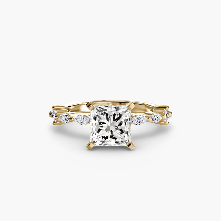 Gemme Taille Brillant Setting en Gold – vue de côté