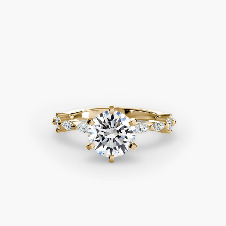 Gemme Setting -carats Gold – vue de face