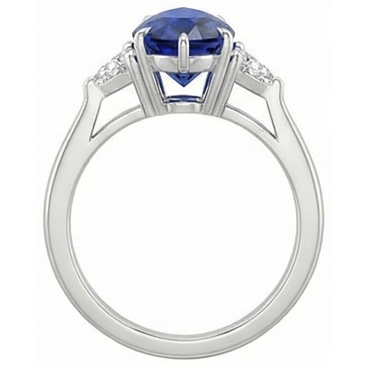 Natural Dark Blue Sapphire Ring