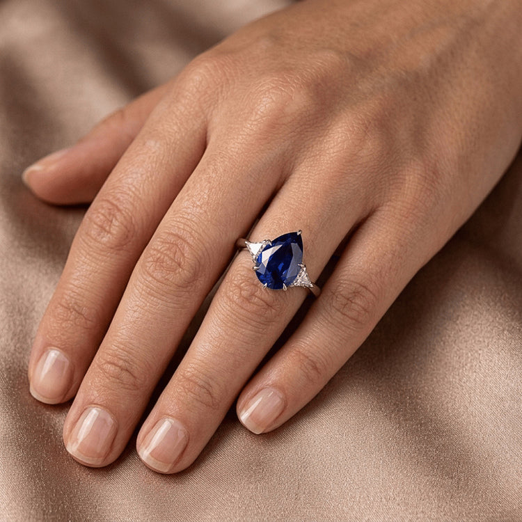 Natural Dark Blue Sapphire Ring