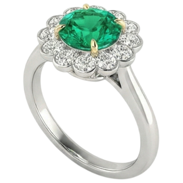 De luxe Émeraude Bague Pierre Précieuse 2,50 carats – vue de côté