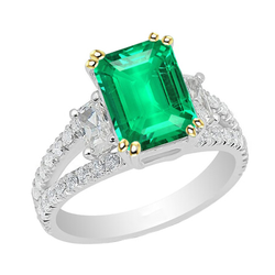 Certifié GIA Émeraude Bague Pierre Précieuse 2 carats – Or