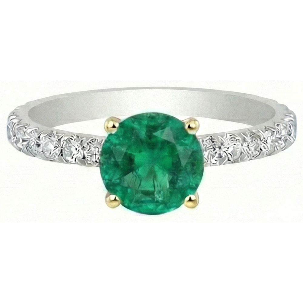 Émeraude Fine Bague Pierre de Couleur – vue de côté