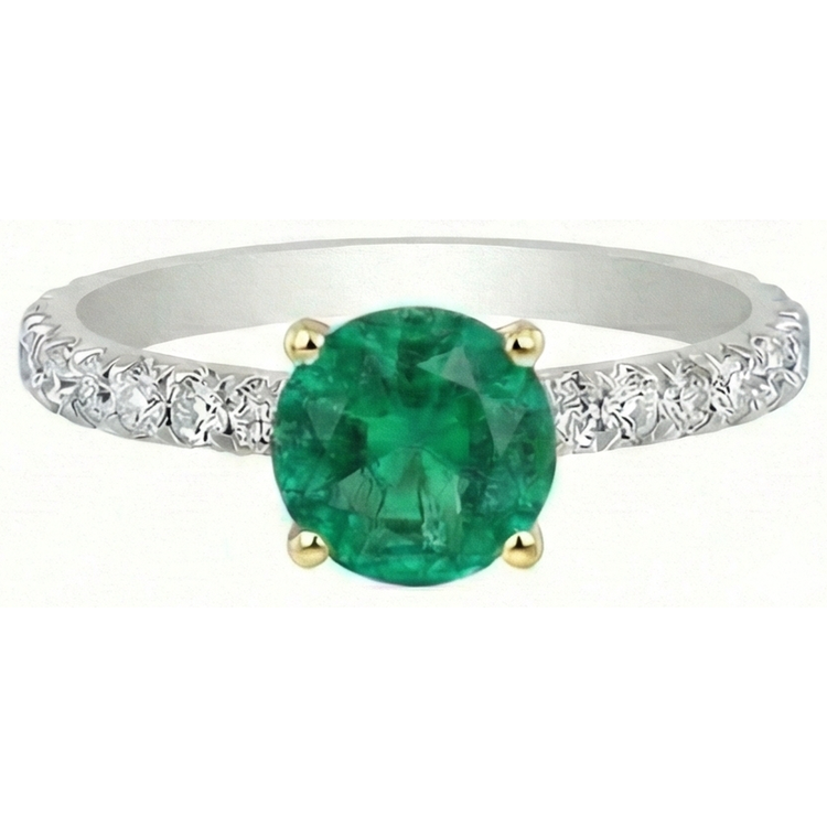 Émeraude Fine Bague Pierre de Couleur – vue de côté