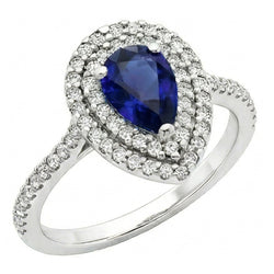 Brillant Saphir Bleu Royal Bague Pierre Précieuse 3,50 carats