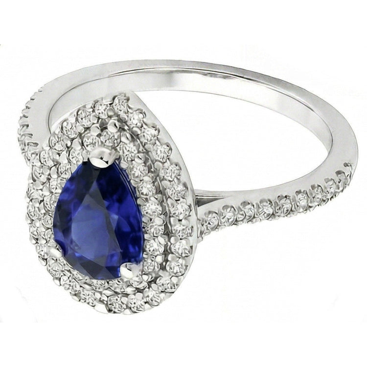 Brillant Saphir Bleu Royal Bague Pierre Précieuse 3,50 carats – vue de côté