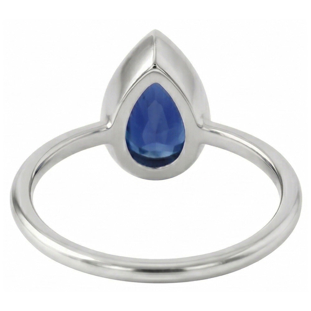 Saphir Bleu Royal Bague Pierre de Couleur – vue de profil