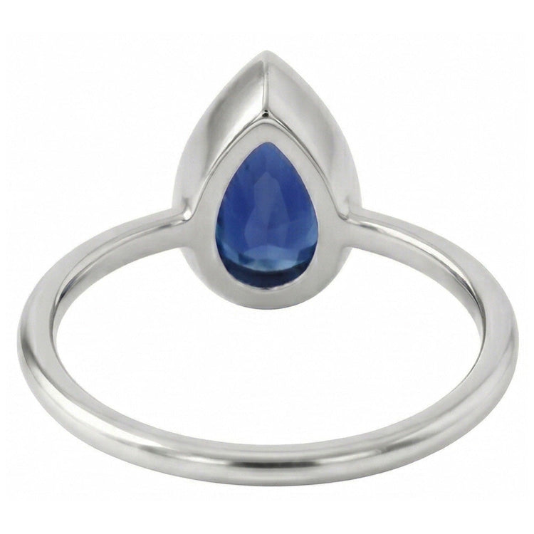 Saphir Bleu Royal Bague Pierre de Couleur – vue de profil