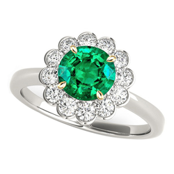 Émeraude GIA Certifié Bague Pierre Précieuse 2,50 carats en Or