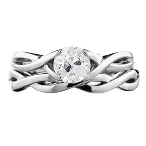 Naturel Bague De Fiançailles Solitaire Vieux Mineur 1 Carat Infini Style Tige