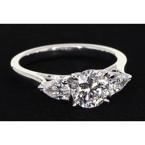 Naturel Bague De Fiançailles Trois Pierres Sertie De Bijoux À 4 Griffes 2 Carats