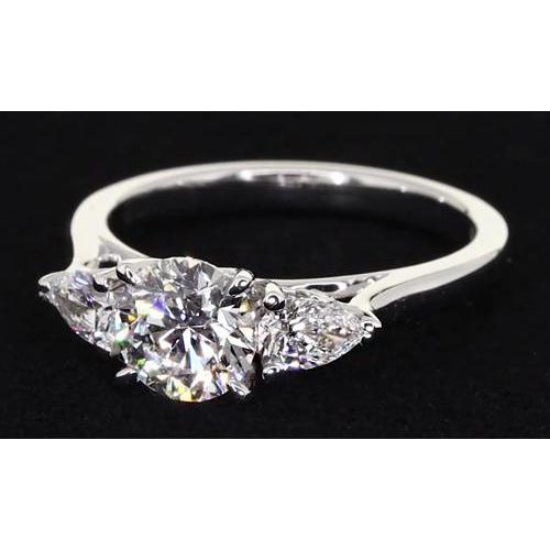 Naturel Bague De Fiançailles Trois Pierres Sertie De Bijoux À 4 Griffes 2 Carats