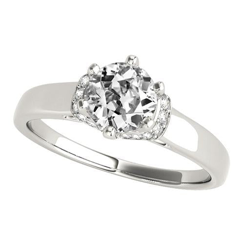 Naturel Bague de fiançailles diamant taille ancienne mine 6 griffes 2.75 carats
