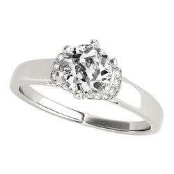 Naturel Bague de fiançailles diamant taille ancienne mine 6 griffes 2.75 carats