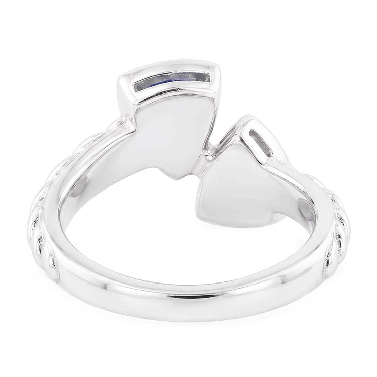 Naturel Bague de pierres précieuses Trillion Bezel Set Blue Sapphire 1 Carat Corde Style
