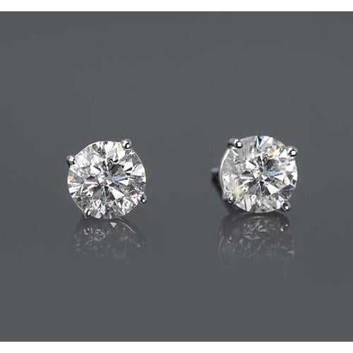 Naturel Clous d'Oreilles Diamant Rond 2 Carats