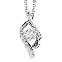 Naturel Pendentif Or Blanc Diamant Rond & Taille Coussin Vieux mineur 3.50 Carats