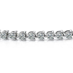 New Réel Diamond Lady Tennis Bracelet 3 Prong Set 7 Carats Or Blanc 14K