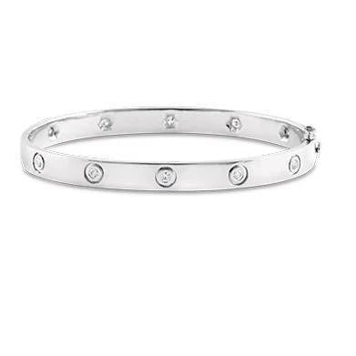 Nouveau Bracelet Pour Femme En Or Blanc De 14K Avec Réel Diamant Rond De 1,50 Carats