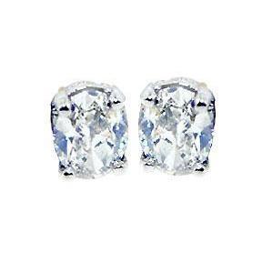 Nouveau Clous d'Oreilles Réel Diamant Taille Ovale Or Blanc 2.02 Carats