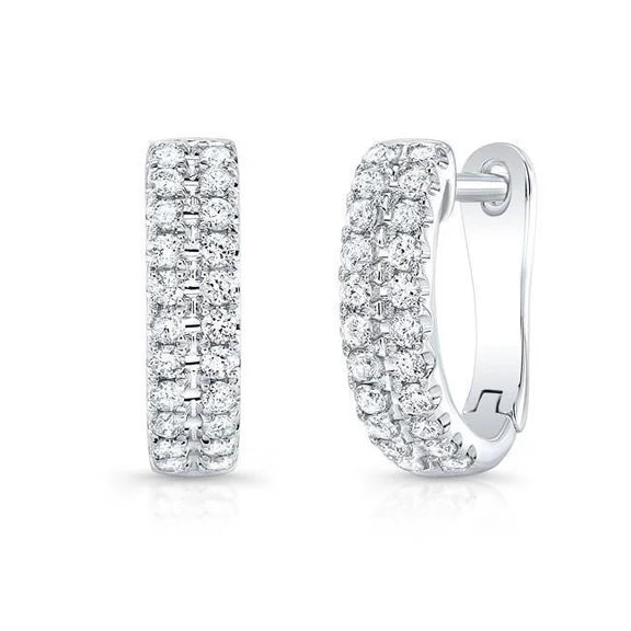 Nouvelle Boucle D'oreille En Réel Diamant Rond pour Femme Bijoux En Or Blanc De 4.40 Carats 14K