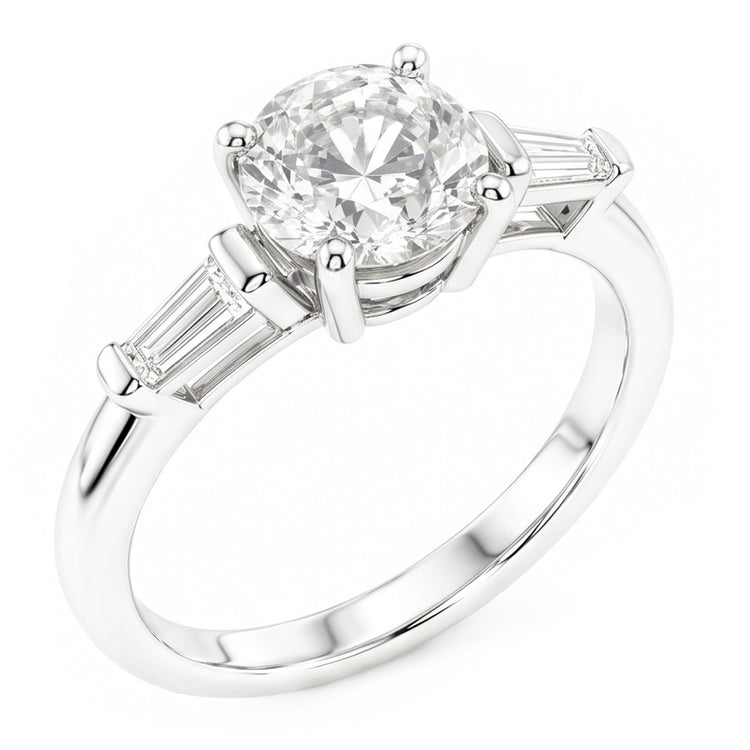 Old European Bague Trilogie – Diamant Fin 2.50 carats Or 14K Blanc