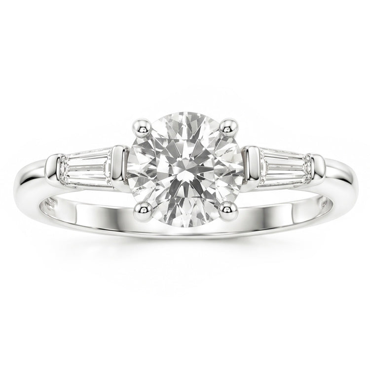 Old European Bague Trilogie – Diamant Fin 2.50 carats Or 14K Blanc