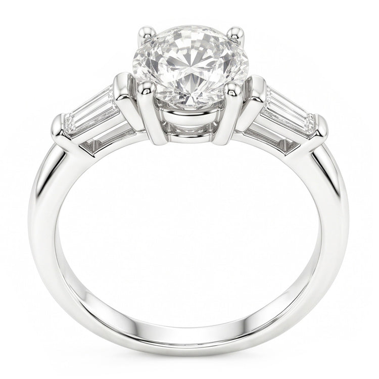 Old European Bague Trilogie – Diamant Fin 2.50 carats Or 14K Blanc